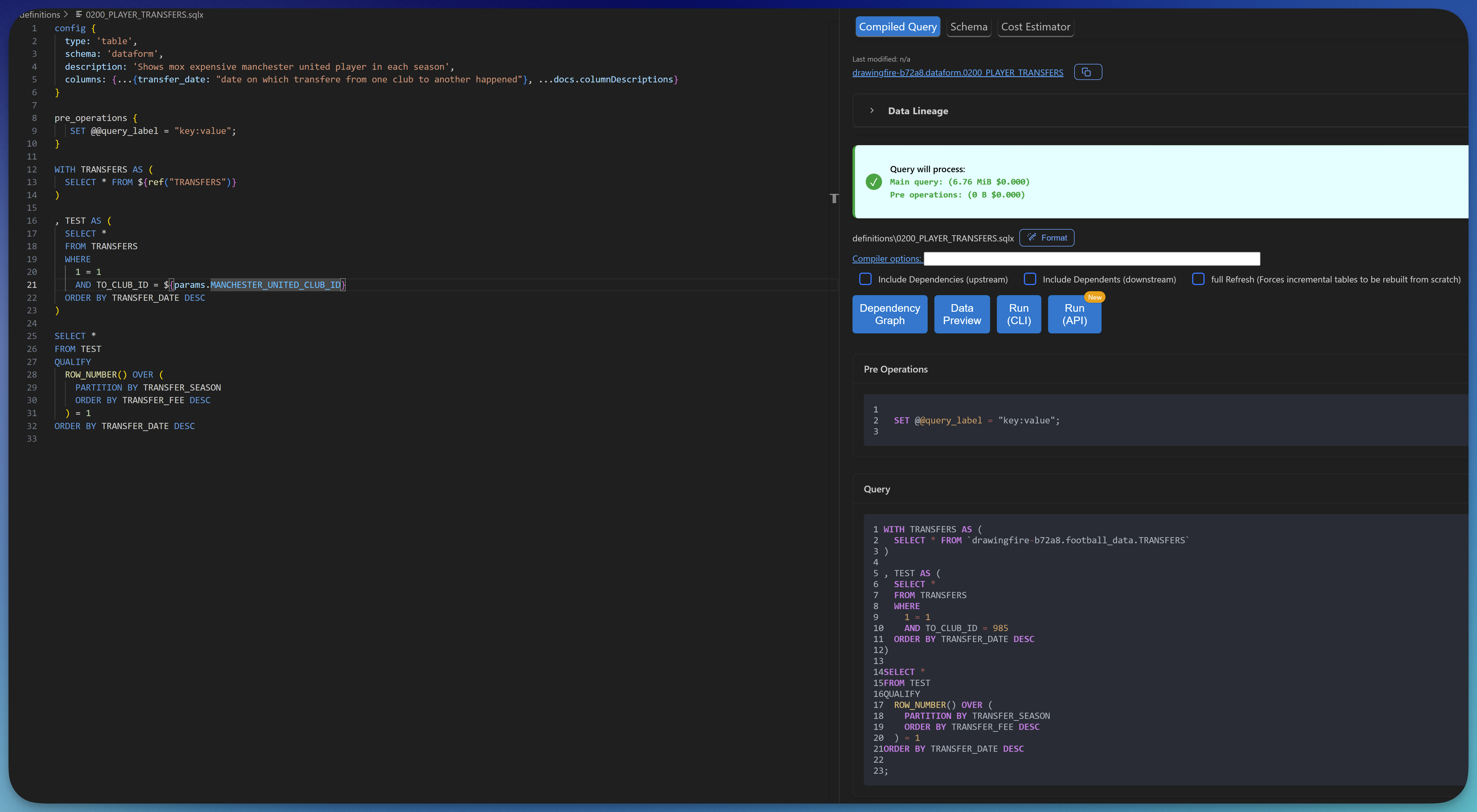 Dataform Tools VS Code Extension Preview
