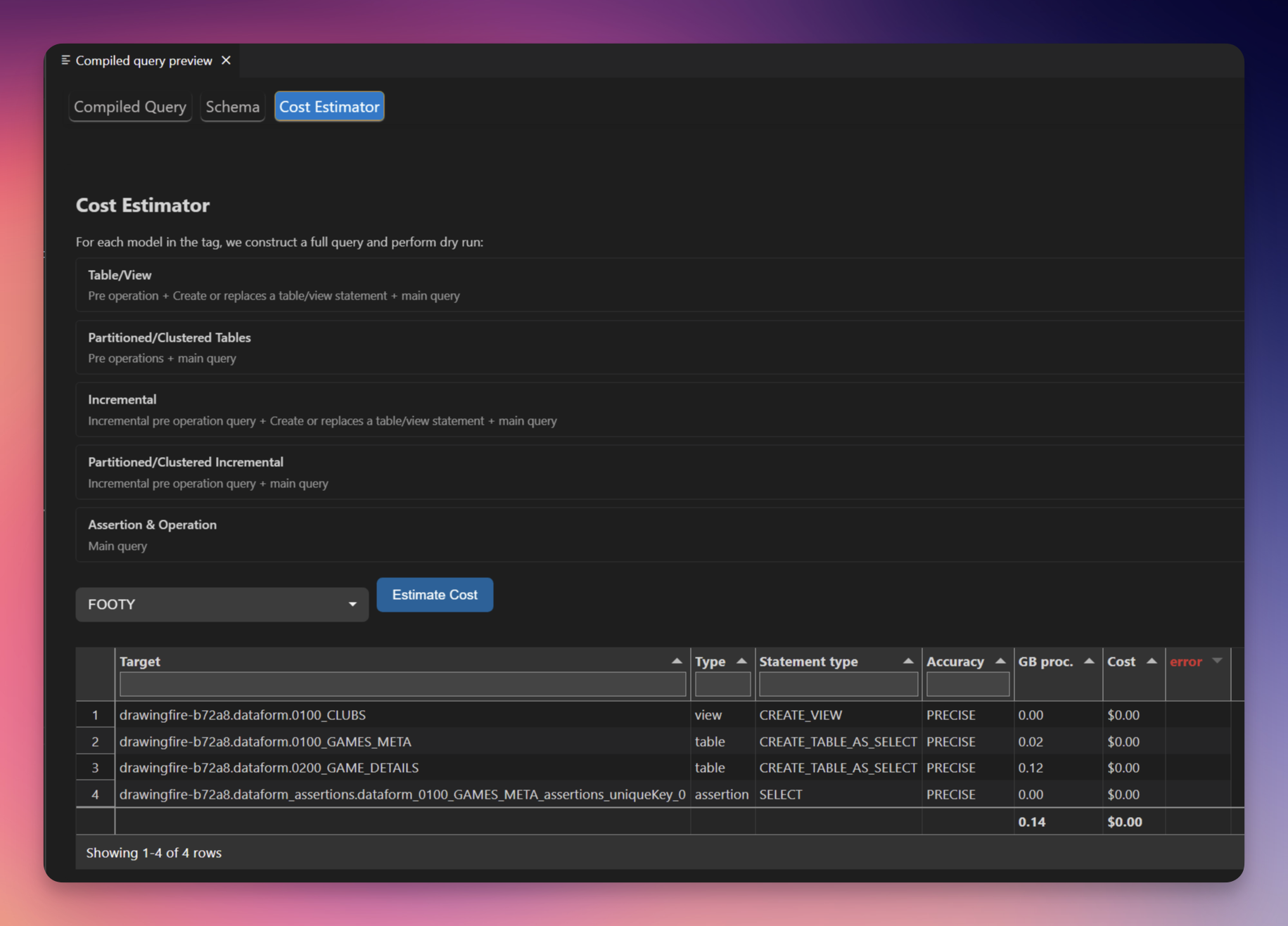 Cost estimator 💸 demonstration